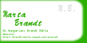 marta brandt business card