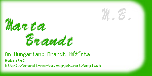 marta brandt business card